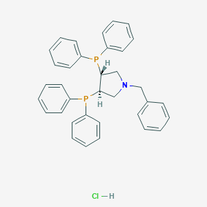 molecular formula C35H34ClNP2 B010770 [(3R,4R)-1-benzyl-4-diphenylphosphanylpyrrolidin-3-yl]-diphenylphosphane;hydrochloride CAS No. 104351-43-1