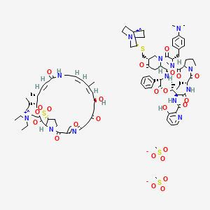 molecular formula C89H123N13O25S4 B10770010 Quinupristin-Dalfopristin Complex (mesylate) 