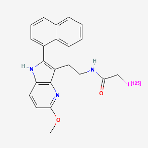 molecular formula C22H20IN3O2 B10770277 2-(125I)iodanyl-N-[2-(5-methoxy-2-naphthalen-1-yl-1H-pyrrolo[3,2-b]pyridin-3-yl)ethyl]acetamide 