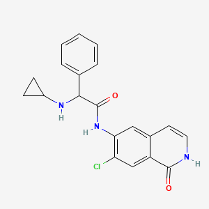 molecular formula C20H18ClN3O2 B10770295 N-(7-chloro-1-oxo-1,2-dihydroisoquinolin-6-yl)-2-(cyclopropylamino)-2-phenylacetamide 