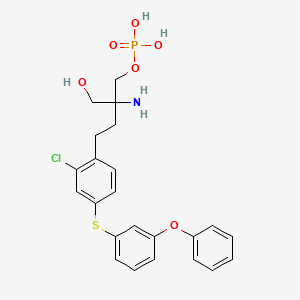 molecular formula C23H25ClNO6PS B10770300 [2-amino-4-[2-chloro-4-(3-phenoxyphenyl)sulfanylphenyl]-2-(hydroxymethyl)butyl] dihydrogen phosphate 