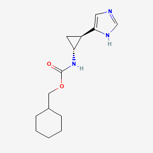 molecular formula C14H21N3O2 B10770341 Cyclohexylmethyl N-[(1R,2R)-2-(3H-imidazol-4-yl)cyclopropyl]carbamate 