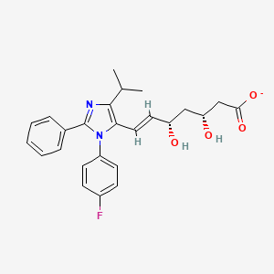 molecular formula C25H26FN2O4- B10770371 Sodium; 7-[3-(4-fluoro-phenyl)-5-isopropyl-2-phenyl-3H-imidazol-4-yl]-3,5-dihydroxy-hept-6-enoate 