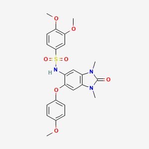 molecular formula C24H25N3O7S B10770372 3,4-Dimethoxy-N-[6-(4-Methoxyphenoxy)-1,3-Dimethyl-2-Oxo-2,3-Dihydro-1h-Benzimidazol-5-Yl]benzenesulfonamide 