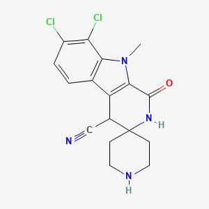 molecular formula C17H16Cl2N4O B10770377 Spiro[piperidine-4,3'-[3H]pyrido[3,4-b]indole]-4'-carbonitrile, 7',8'-dichloro-1',2',4',9'-tetrahydro-9'-methyl-1'-oxo- 