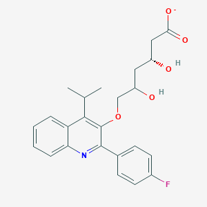 molecular formula C24H25FNO5- B10770456 Sodium; 6-[2-(4-fluoro-phenyl)-4-isopropyl-quinolin-3-yloxy]-3,5-dihydroxy-hexanoate 