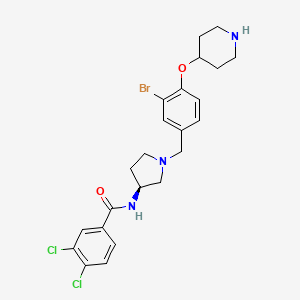 molecular formula C23H26BrCl2N3O2 B10770554 Benzamide, N-[(3S)-1-[[3-bromo-4-(4-piperidinyloxy)phenyl]methyl]-3-pyrrolidinyl]-3,4-dichloro- 
