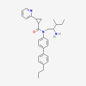 molecular formula C30H37N3O B10770564 N-(2-amino-3-methylpentyl)-N-[4-(4-propylphenyl)phenyl]-2-pyridin-2-ylcyclopropane-1-carboxamide 