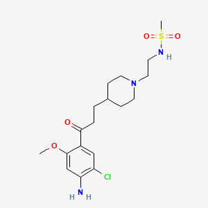 molecular formula C18H28ClN3O4S B10770633 N-[2-[4-[3-(4-amino-5-chloro-2-methoxyphenyl)-3-oxopropyl]piperidin-1-yl]ethyl]methanesulfonamide 