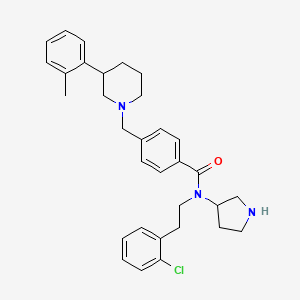 molecular formula C32H38ClN3O B10770738 N-(2-chlorophenethyl)-N-(pyrrolidin-3-yl)-4-((3-o-tolylpiperidin-1-yl)methyl)benzamide 