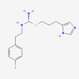 molecular formula C15H21IN4S B10770780 (1S)-1-[3-(3H-imidazol-4-yl)propylsulfanyl]-N-[2-(4-iodophenyl)ethyl]methanediamine 