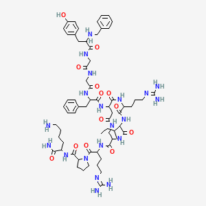 molecular formula C65H96N20O13 B10770904 Bn-DL-Tyr-Gly-Gly-DL-Phe-DL-Asp(1)-DL-Arg-DL-xiIle-DL-Dap(1)-DL-Arg-DL-Pro-DL-Lys-NH2 