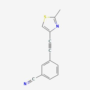 molecular formula C13H8N2S B10770906 Benzonitrile, 3-[2-(2-methyl-4-thiazolyl)ethynyl]- CAS No. 878018-41-8
