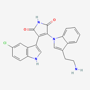 molecular formula C22H17ClN4O2 B10770943 3-[3-(2-aminoethyl)-1H-indol-1-yl]-4-(5-chloro-1H-indol-3-yl)-2,5-dihydro-1H-pyrrole-2,5-dione 