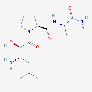 molecular formula C15H28N4O4 B10770957 (2S)-1-[(2R,3S)-3-amino-2-hydroxy-5-methylhexanoyl]-N-[(2S)-1-amino-1-oxopropan-2-yl]pyrrolidine-2-carboxamide 
