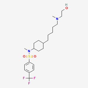 molecular formula C22H35F3N2O3S B10771040 N-[4-[5-[2-hydroxyethyl(methyl)amino]pentyl]cyclohexyl]-N-methyl-4-(trifluoromethyl)benzenesulfonamide 