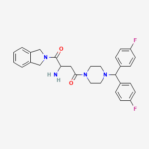 molecular formula C29H30F2N4O2 B10771056 2-Amino-4-[4-[bis(4-fluorophenyl)methyl]piperazin-1-yl]-1-(1,3-dihydroisoindol-2-yl)butane-1,4-dione 