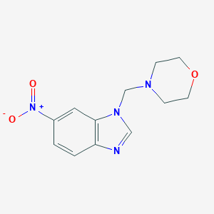 molecular formula C12H14N4O3 B010772 1H-Benzimidazole, 1-(4-morpholinylmethyl)-6-nitro- CAS No. 103248-19-7