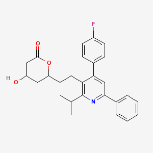 molecular formula C27H28FNO3 B10772385 6-[2-[4-(4-fluorophenyl)-6-phenyl-2-propan-2-ylpyridin-3-yl]ethyl]-4-hydroxyoxan-2-one 