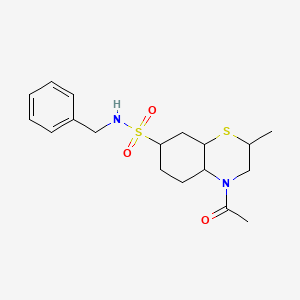 molecular formula C18H26N2O3S2 B10772404 4-acetyl-N-benzyl-2-methyl-octahydro-2H-1,4-benzothiazine-7-sulfonamide 