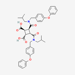 molecular formula C42H46N2O8 B10772558 (1S,2S,3S,4S)-3,4-bis[(2-methylpropyl)[(4-phenoxyphenyl)methyl]carbamoyl]cyclobutane-1,2-dicarboxylic acid 