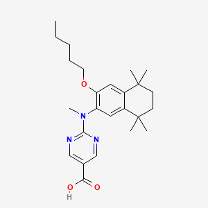 molecular formula C25H35N3O3 B10772583 2-[Methyl-(5,5,8,8-tetramethyl-3-pentoxy-6,7-dihydronaphthalen-2-yl)amino]pyrimidine-5-carboxylic acid 