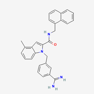 molecular formula C29H26N4O B10772599 1-[(3-carbamimidoylphenyl)methyl]-4-methyl-N-(naphthalen-1-ylmethyl)indole-2-carboxamide 