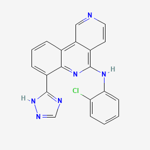 molecular formula C20H13ClN6 B10772727 Benzo[c]-2,6-naphthyridin-5-amine, N-(2-chlorophenyl)-7-(1H-1,2,4-triazol-5-yl)- 