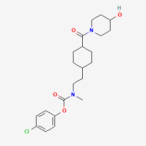 molecular formula C22H31ClN2O4 B10772798 (4-chlorophenyl) N-[2-[4-(4-hydroxypiperidine-1-carbonyl)cyclohexyl]ethyl]-N-methylcarbamate 