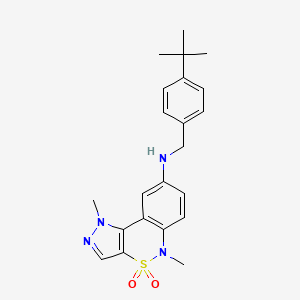 molecular formula C22H26N4O2S B10772831 N-(4-Tert-Butylbenzyl)-1,5-Dimethyl-1,5-Dihydropyrazolo[4,3-C][2,1]benzothiazin-8-Amine 4,4-Dioxide 