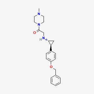 molecular formula C23H29N3O2 B10772876 2-((trans-2-(4-(Benzyloxy)phenyl)cyclopropyl)amino)-1-(4-methylpiperazin-1-yl)ethanone 