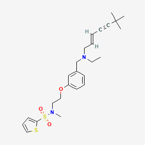 molecular formula C25H34N2O3S2 B10772899 N-[2-[3-[[[(E)-6,6-dimethylhept-2-en-4-ynyl]-ethylamino]methyl]phenoxy]ethyl]-N-methylthiophene-2-sulfonamide 