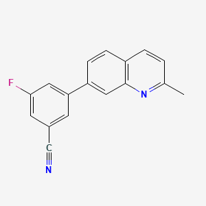 molecular formula C17H11FN2 B10772981 3-Fluoro-5-(2-methylquinolin-7-yl)benzonitrile 