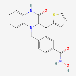 molecular formula C21H19N3O3S B10773061 N-hydroxy-4-[[3-oxo-2-(thiophen-2-ylmethyl)-2,4-dihydroquinoxalin-1-yl]methyl]benzamide 