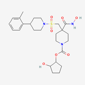 molecular formula C25H37N3O7S B10773092 trans-2-Hydroxycyclopentyl 4-(hydroxycarbamoyl)-4-((4-o-tolylpiperidin-1-ylsulfonyl)methyl)piperidine-1-carboxylate 