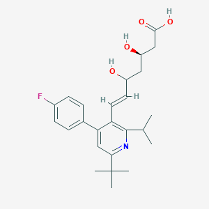 molecular formula C25H32FNO4 B10773218 (E,3R)-7-[6-tert-butyl-4-(4-fluorophenyl)-2-propan-2-ylpyridin-3-yl]-3,5-dihydroxyhept-6-enoic acid 