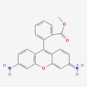 molecular formula C21H17N2O3+ B10773311 [6-Amino-9-(2-methoxycarbonylphenyl)xanthen-3-ylidene]azanium 