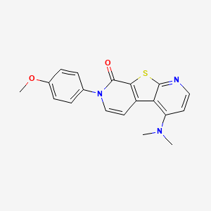 molecular formula C19H17N3O2S B10773478 13-(dimethylamino)-5-(4-methoxyphenyl)-8-thia-5,10-diazatricyclo[7.4.0.02,7]trideca-1(13),2(7),3,9,11-pentaen-6-one 