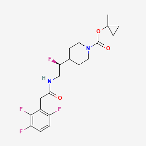 molecular formula C20H24F4N2O3 B10773713 (S)-1-methylcyclopropyl 4-(1-fluoro-2-(2-(2,3,6-trifluorophenyl)acetamido)ethyl)piperidine-1-carboxylate 