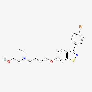 molecular formula C21H25BrN2O2S B10773755 2-((4-(3-(4-Bromophenyl)benzo[d]isothiazol-6-yloxy)butyl)(ethyl)amino)ethanol hydrochloride 