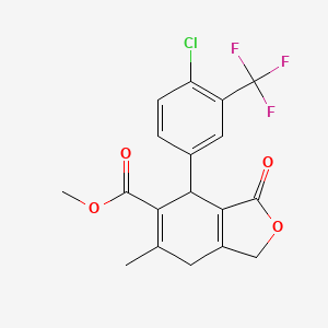 molecular formula C18H14ClF3O4 B10773802 methyl 4-[4-chloro-3-(trifluoromethyl)phenyl]-6-methyl-3-oxo-4,7-dihydro-1H-2-benzofuran-5-carboxylate 