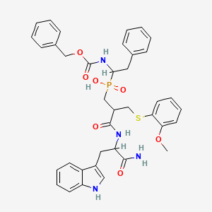 molecular formula C38H41N4O7PS B10773922 (1-Benzyloxycarbonylamino-2-phenyl-ethyl)-[2-[1-carbamoyl-2-(1H-indol-3-yl)-ethylcarbamoyl]-3-(2-methoxy-phenylsulfanyl)-propyl]-phosphinic acid 