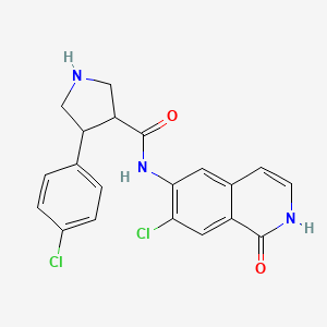 molecular formula C20H17Cl2N3O2 B10774253 rac-N-(7-chloro-1-oxo-1,2-dihydroisoquinolin-6-yl)-4-(4-chlorophenyl)pyrrolidine-3-carboxamide 