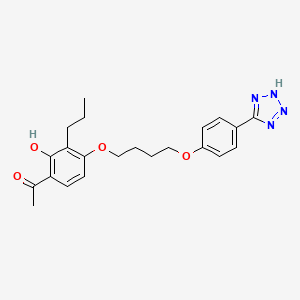 molecular formula C22H26N4O4 B10774285 1-[2-hydroxy-3-propyl-4-[4-[4-(2H-tetrazol-5-yl)phenoxy]butoxy]phenyl]ethanone 