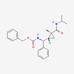 molecular formula C23H28N2O3 B10774427 benzyl N-[(R)-[(1S,2S)-2-methyl-2-[(propan-2-yl)carbamoyl]cyclopropyl](phenyl)methyl]carbamate 