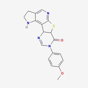 molecular formula C18H16N4O2S B10774613 13-(4-methoxyphenyl)-10-thia-3,8,13,15-tetrazatetracyclo[7.7.0.02,6.011,16]hexadeca-1,6,8,14-tetraen-12-one 