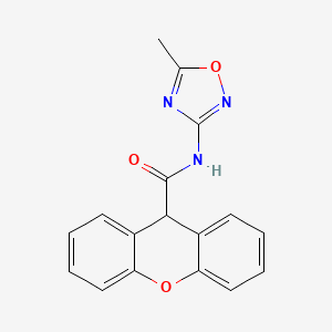 molecular formula C17H13N3O3 B10774651 N-(5-methyl-1,2,4-oxadiazol-3-yl)-9H-xanthene-9-carboxamide 