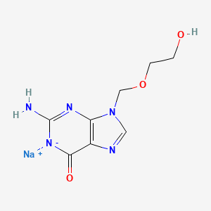 molecular formula C8H10N5NaO3 B10774677 sodium;2-amino-9-(2-hydroxyethoxymethyl)purin-1-id-6-one 