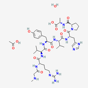 molecular formula C44H71N13O13 B10774715 Saralasin acetate hydrate 