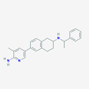 molecular formula C24H27N3 B10774816 3-Methyl-5-[6-(1-phenylethylamino)-5,6,7,8-tetrahydronaphthalen-2-yl]pyridin-2-amine 